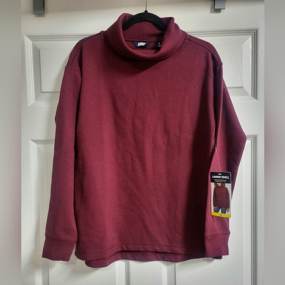 NWT Lands' End Burgundy Red Turtleneck Sweater Cozy Knit Size S - Picture 1 of 6